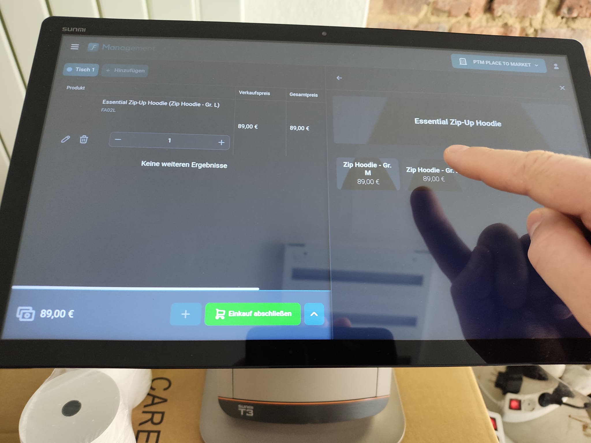 Kassensoftware mit Artikelvarianten und Touch-Bedienung