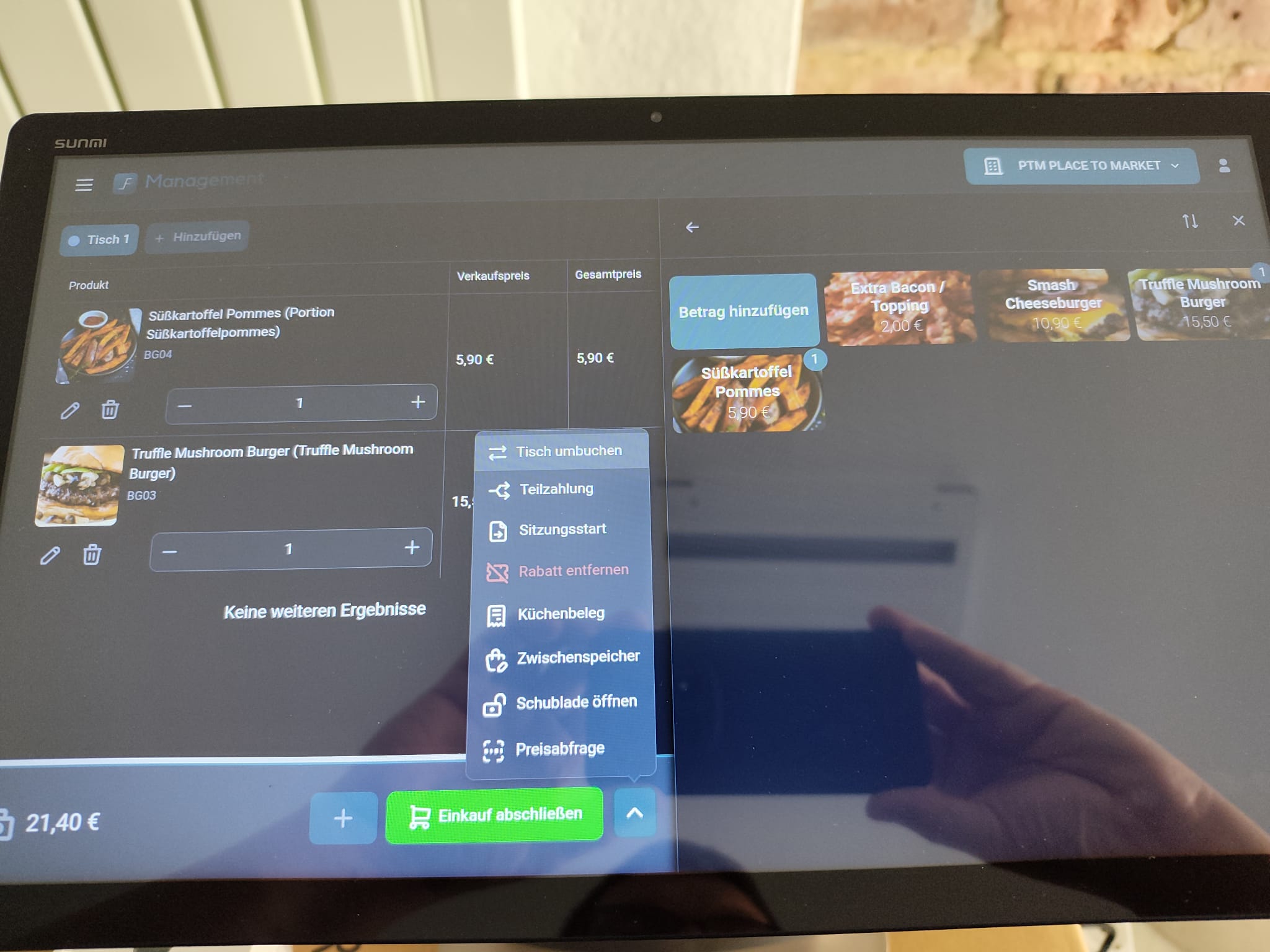 Kassensoftware für Gastronomie mit Bestell- und Tischfunktionen